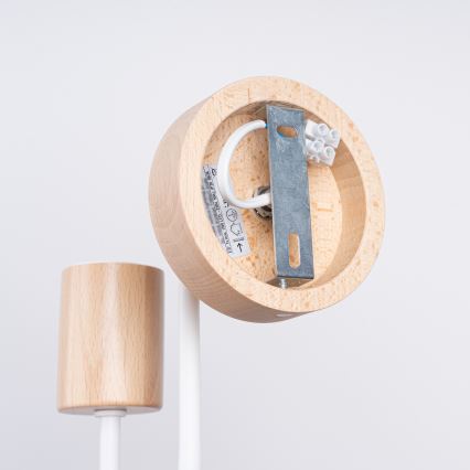 Sienas lampa TIMBO 1xE27/15W/230V balta/bēša/dižskābardis