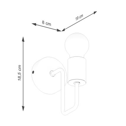Sienas lampa TIMBO 1xE27/15W/230V balta/bēša/dižskābardis