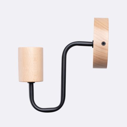 Sienas lampa TIMBO 1xE27/15W/230V melna/bēša/dižskābardis