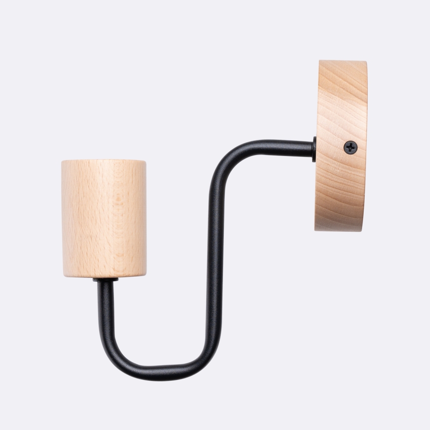 Sienas lampa TIMBO 1xE27/15W/230V melna/bēša/dižskābardis