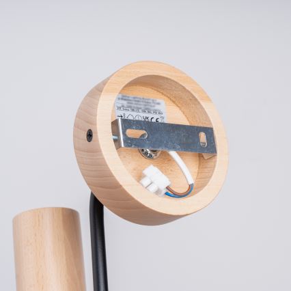 Sienas lampa TIMBO 1xE27/15W/230V melna/bēša/dižskābardis