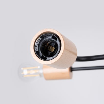 Virsapmetuma lustra TIMBO 6xE27/15W/230V melna/bēša/dižskābardis