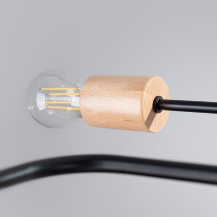 Virsapmetuma lustra TIMBO 8xE27/15W/230V melna/bēša/dižskābardis