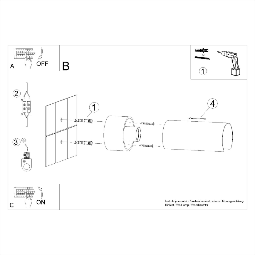 Sienas lampa FLASH 1xE27/15W/230V balta