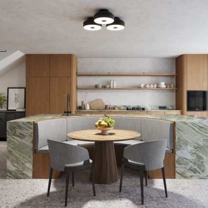 Griestu gaismeklis OMIQ 4xE27/15W/230V Ø 30 cm melns