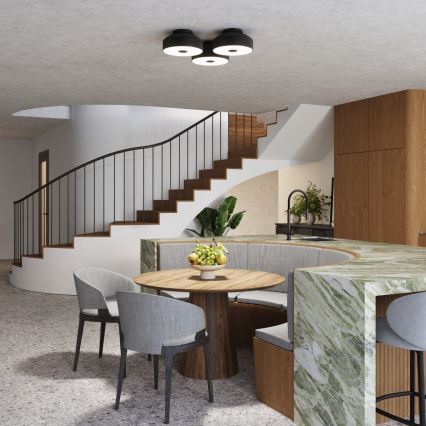 Griestu gaismeklis OMIQ 4xE27/15W/230V Ø 30 cm melns