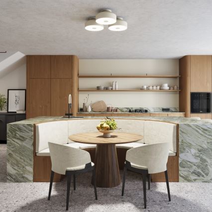 Krēmkrāsas griestu gaismeklis OMIQ, 4×E27, 15 W, 230 V, Ø 30 cm