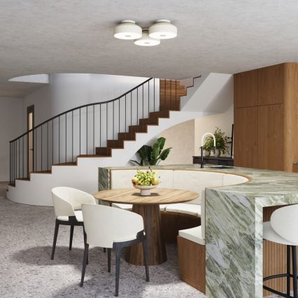 Krēmkrāsas griestu gaismeklis OMIQ, 4×E27, 15 W, 230 V, Ø 30 cm