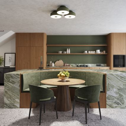 Griestu gaismeklis OMIQ 4xE27/15W/230V Ø 30 cm zaļš