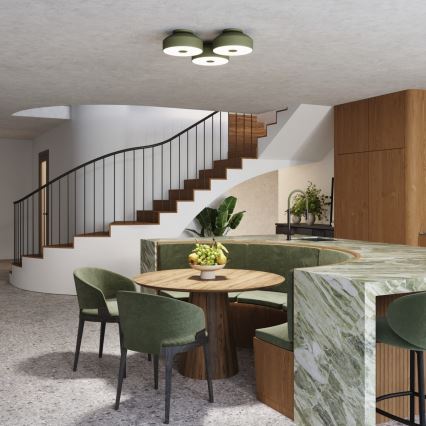 Griestu gaismeklis OMIQ 4xE27/15W/230V Ø 30 cm zaļš