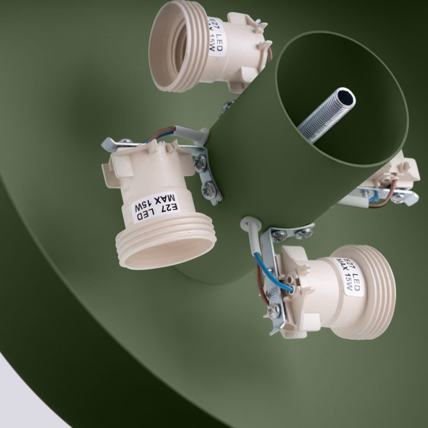 Griestu gaismeklis OMIQ 4xE27/15W/230V Ø 30 cm zaļš