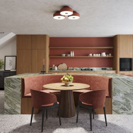 OMIQ griestu lampa 4xE27/15W/230V Ø 30 cm sarkana