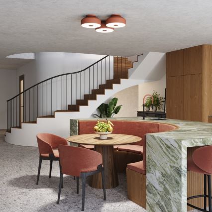 OMIQ griestu lampa 4xE27/15W/230V Ø 30 cm sarkana