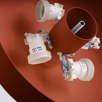 OMIQ griestu lampa 4xE27/15W/230V Ø 30 cm sarkana