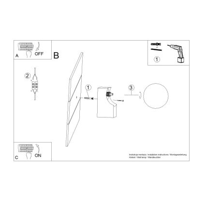 Sienas lampa BULBO 1xG9/8W/230V dižskābardis/balta