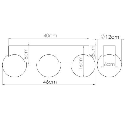 Griestu lampa BULBO 3xG9/8W/230V dižskābardis/balta