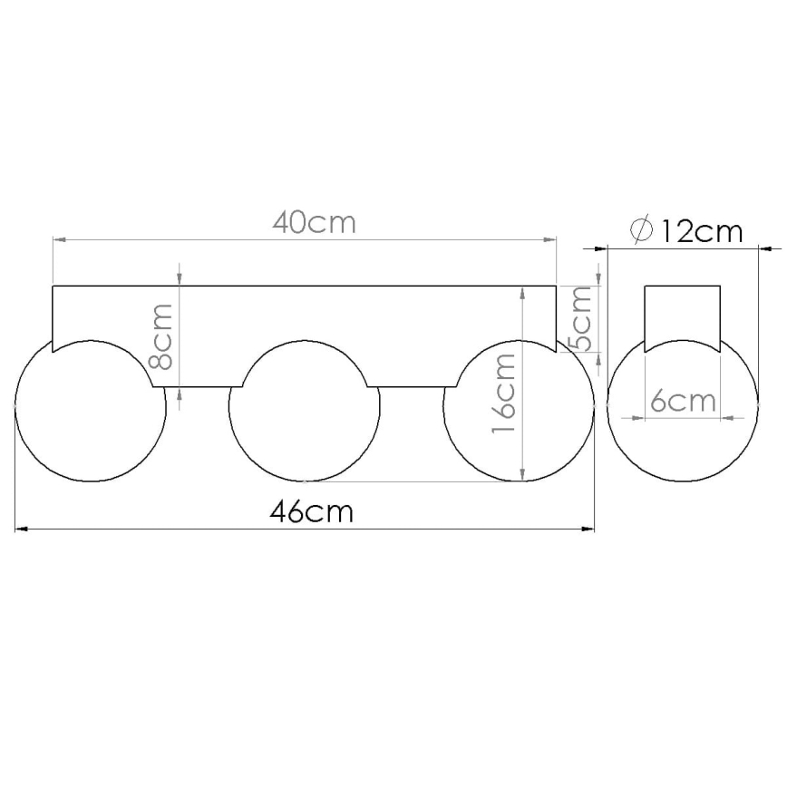 Griestu lampa BULBO 3xG9/8W/230V dižskābardis/balta