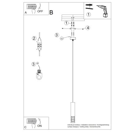 Lustra ar auklu LAMI 1xGU10/10W/230V balta