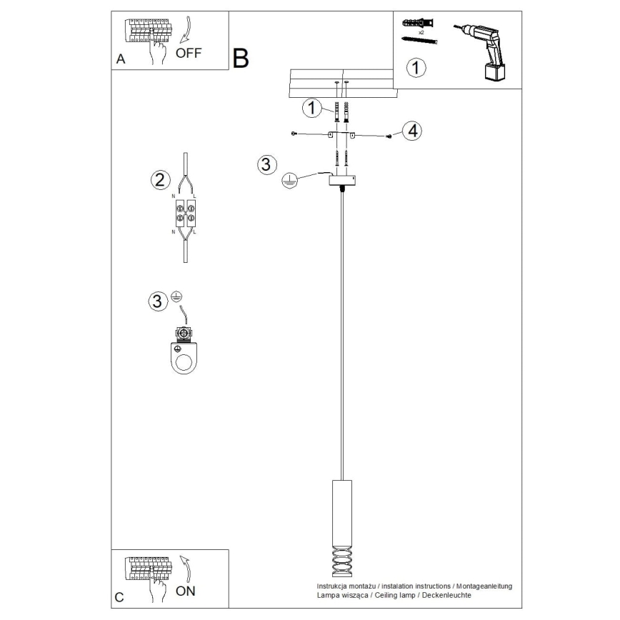Lustra ar auklu LAMI 1xGU10/10W/230V balta