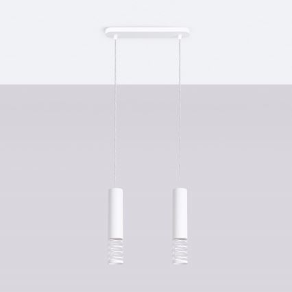 Lustra ar auklu LAMI 2xGU10/10W/230V balta