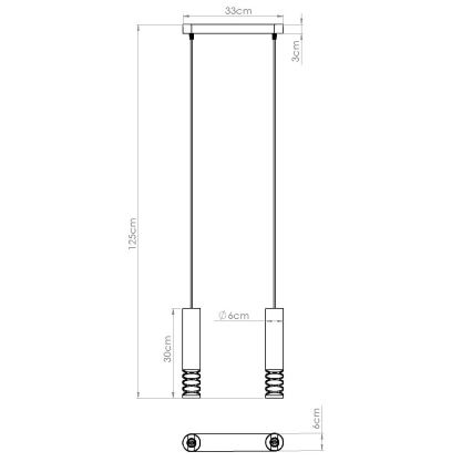Lustra ar auklu LAMI 2xGU10/10W/230V balta
