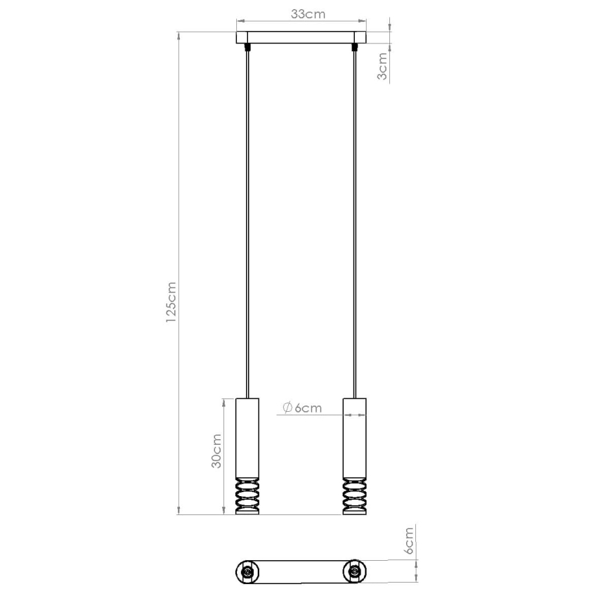 Lustra ar auklu LAMI 2xGU10/10W/230V balta