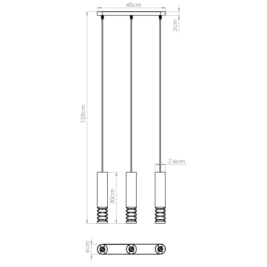 Lustra ar auklu LAMI 3xGU10/10W/230V balta