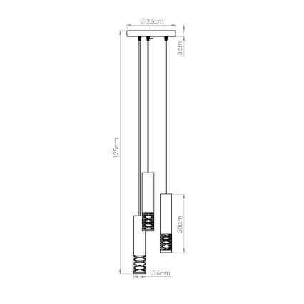 Lustra ar auklu LAMI 3xGU10/10W/230V balta