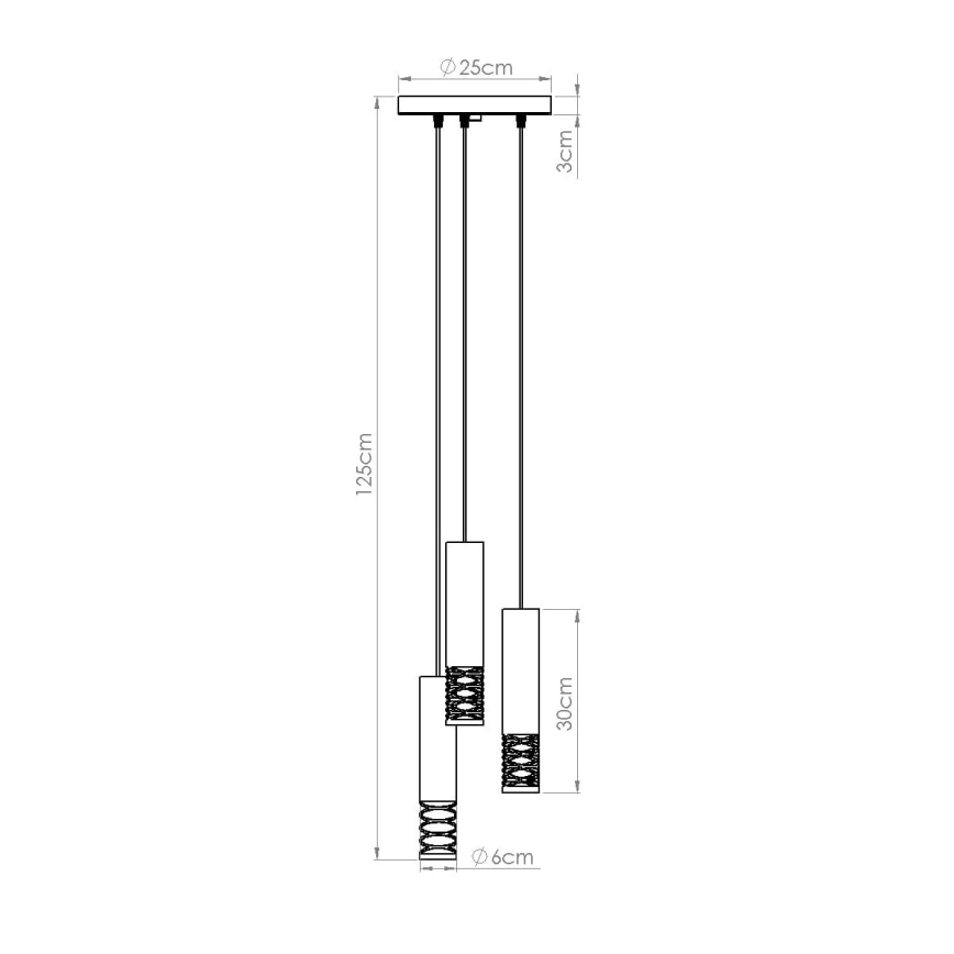 Lustra ar auklu LAMI 3xGU10/10W/230V balta