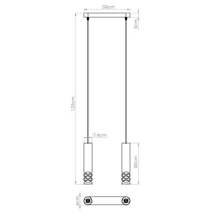 Lustra ar auklu LIRO 2xGU10/10W/230V balta