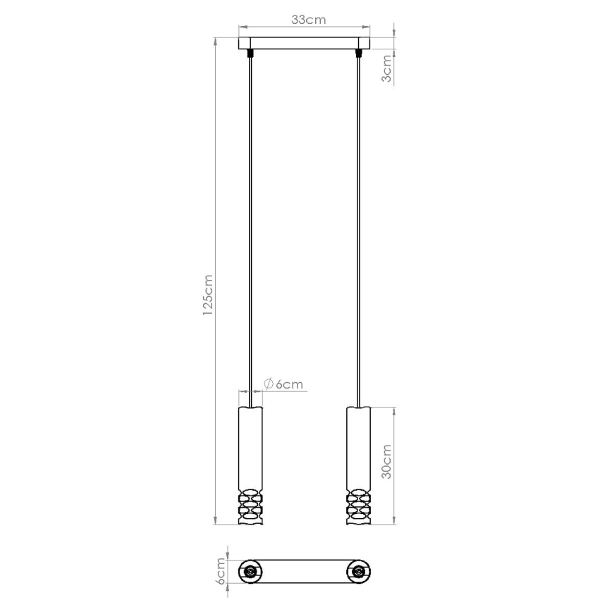 Lustra ar auklu LIRO 2xGU10/10W/230V balta