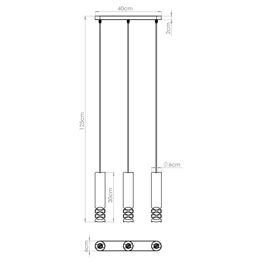 Lustra ar auklu LIRO 3xGU10/10W/230V balta