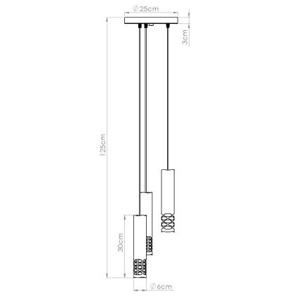 Lustra ar auklu LIRO 3xGU10/10W/230V balta