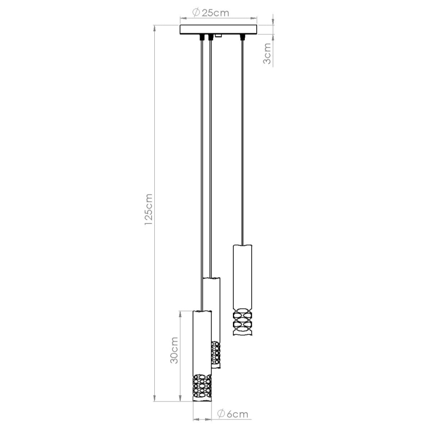 Lustra ar auklu LIRO 3xGU10/10W/230V balta
