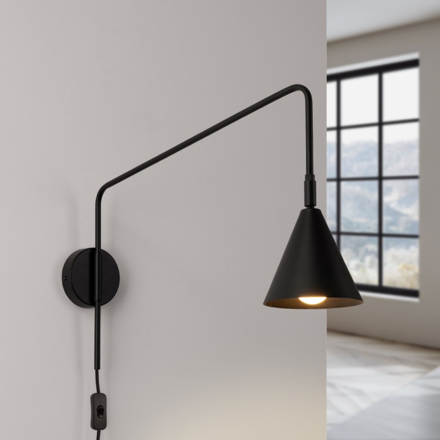 Sienas lampa NOX 1xE14/10W/230V melna