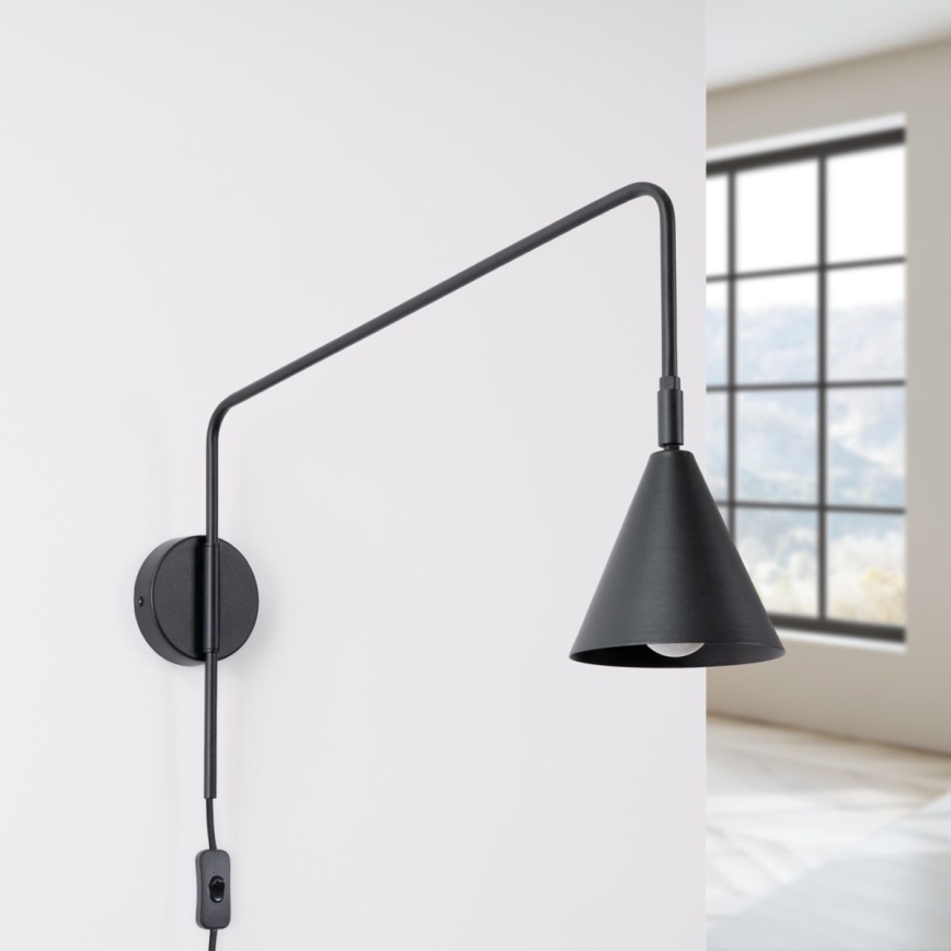 Sienas lampa NOX 1xE14/10W/230V melna