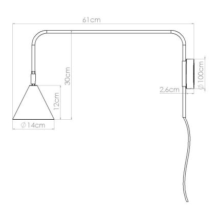 Sienas lampa NOX 1xE14/10W/230V zelta