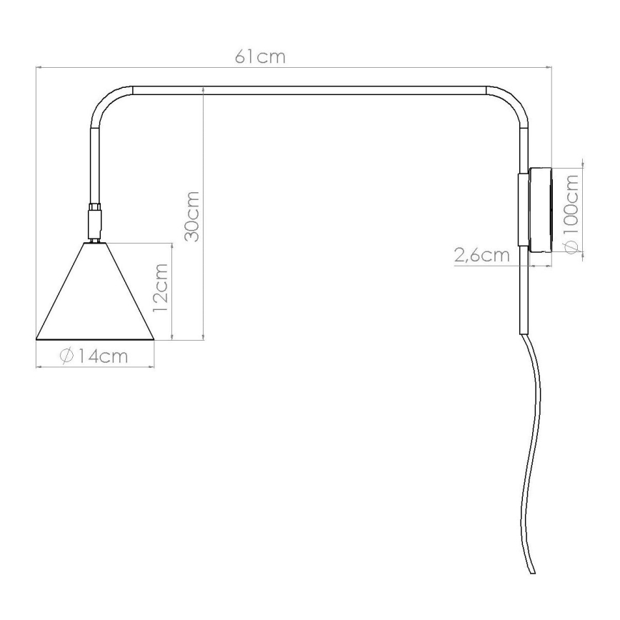Sienas lampa NOX 1xE14/10W/230V zelta