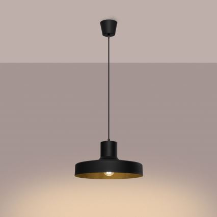 Lustra ar auklu BILO 1xE27/15W/230V d. 35 cm melna