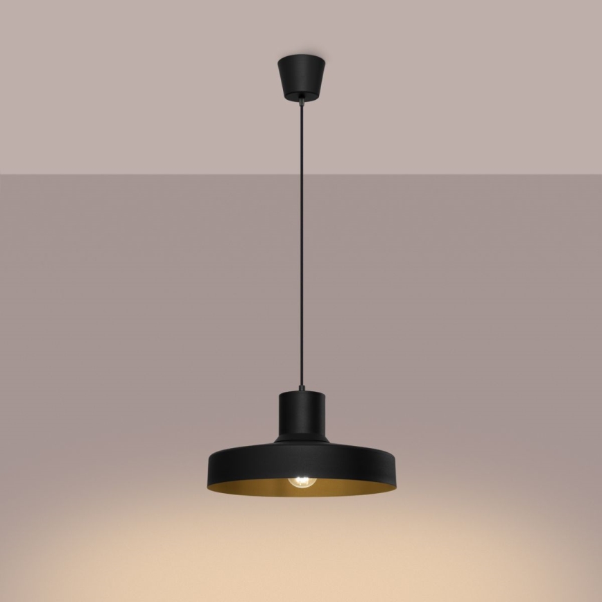 Lustra ar auklu BILO 1xE27/15W/230V d. 35 cm melna