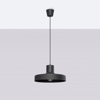 Lustra ar auklu BILO 1xE27/15W/230V d. 35 cm melna
