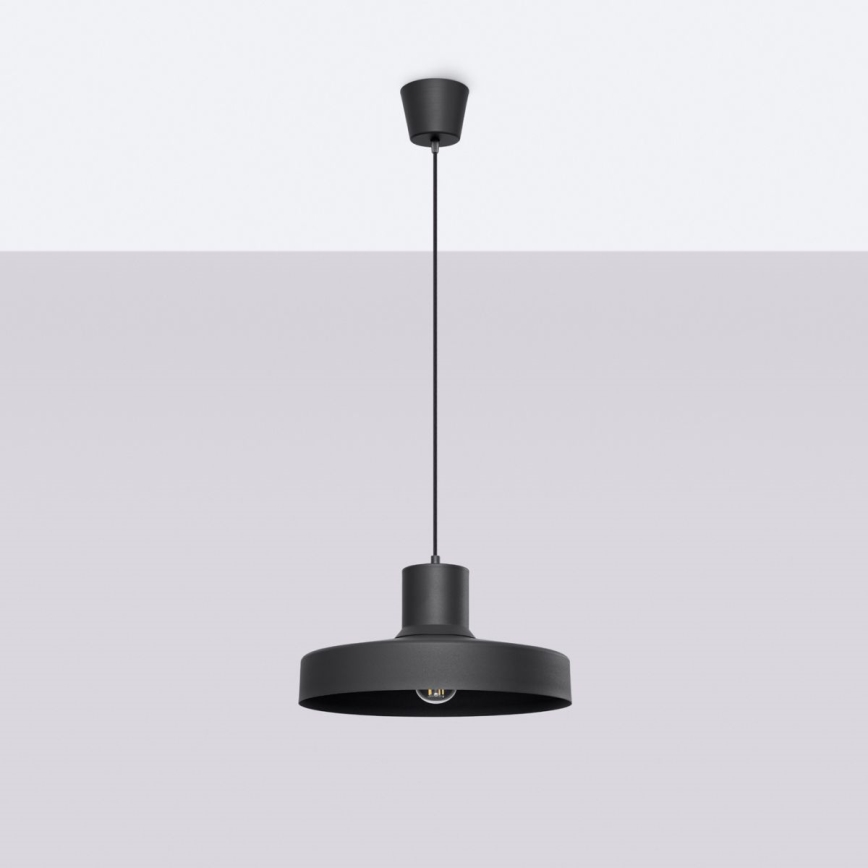 Lustra ar auklu BILO 1xE27/15W/230V d. 35 cm melna