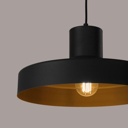 Lustra ar auklu BILO 1xE27/15W/230V d. 35 cm melna