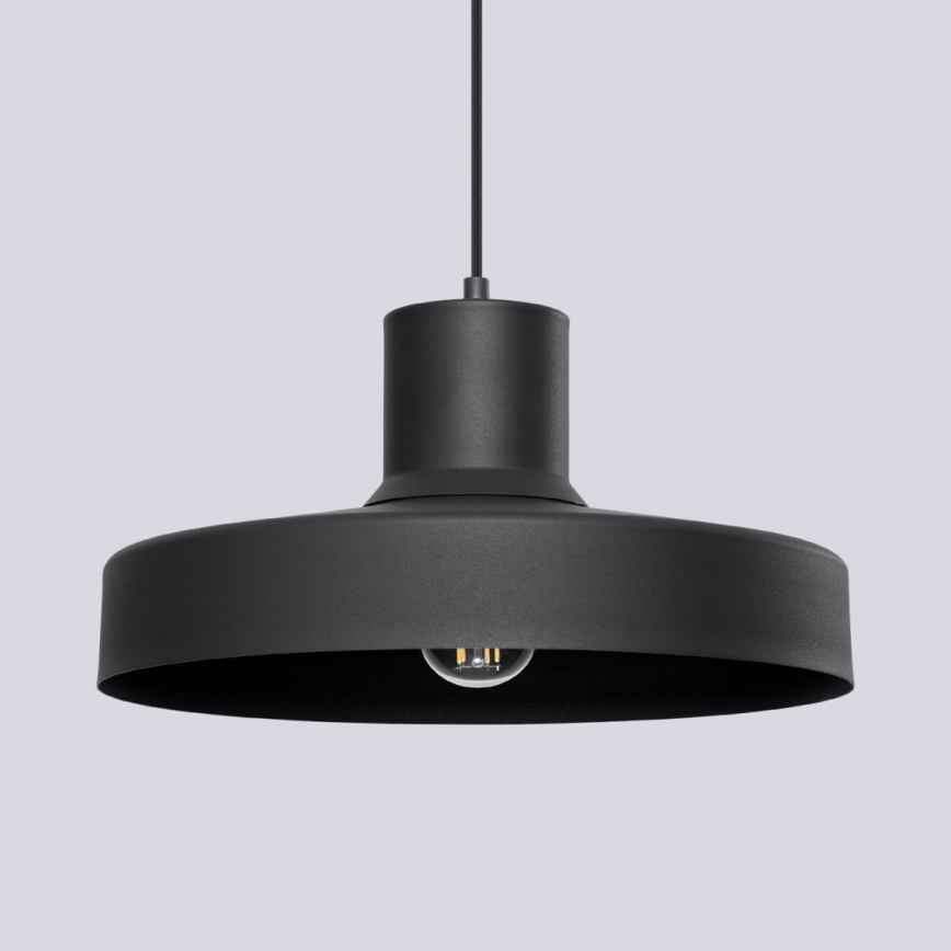 Lustra ar auklu BILO 1xE27/15W/230V d. 35 cm melna