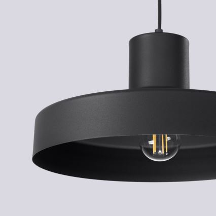 Lustra ar auklu BILO 1xE27/15W/230V d. 35 cm melna