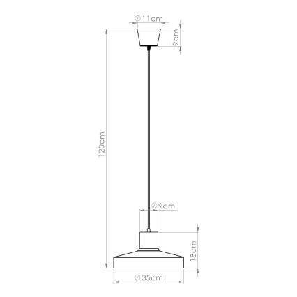 Lustra ar auklu BILO 1xE27/15W/230V d. 35 cm krēmkrāsa