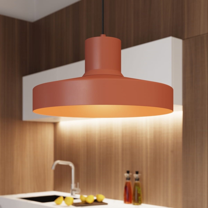Lustra ar auklu BILO 1xE27/15W/230V d. 35 cm oranža