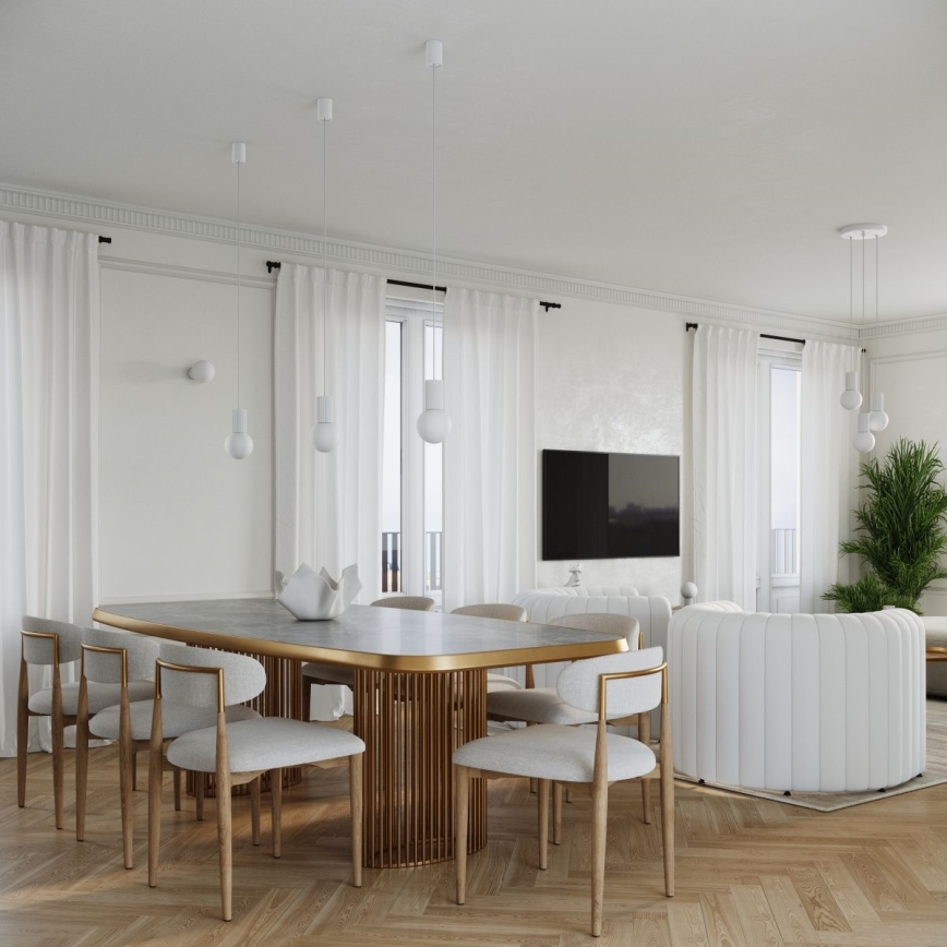 Lustra ar auklu HALO 1xG9/8W/230V d. 12 cm balta