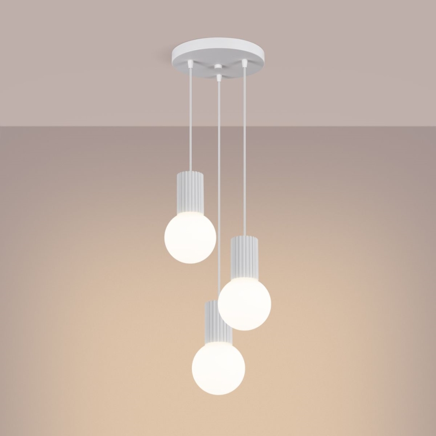 Lustra ar auklu HALO 3xG9/8W/230V d. 25 cm balta