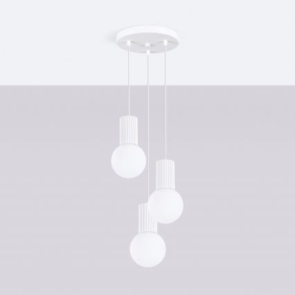 Lustra ar auklu HALO 3xG9/8W/230V d. 25 cm balta